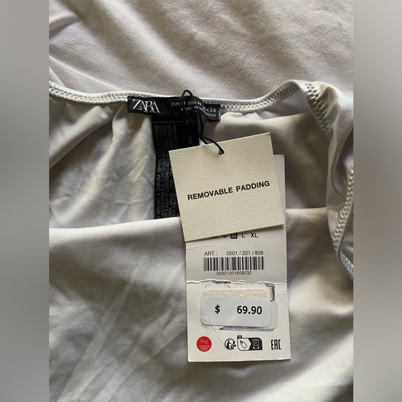 Zara nwt silver metallic swim suit - Picture 3 of 4